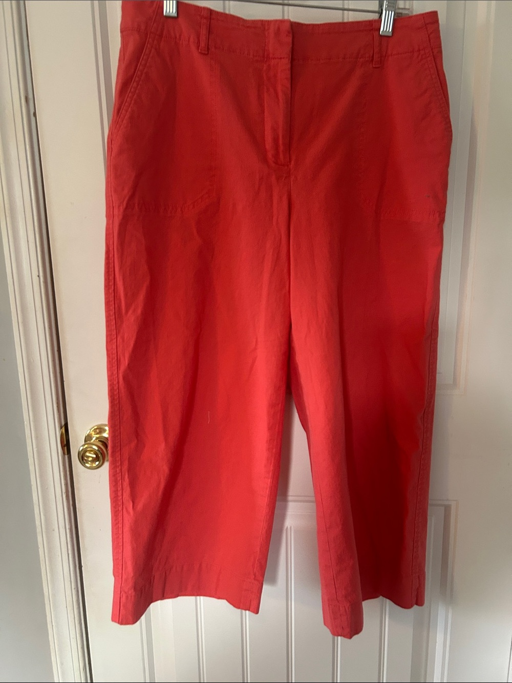 Talbots Wide Leg Pants in Bright Coral Red